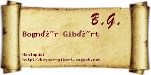 Bognár Gibárt névjegykártya